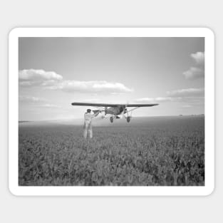 Crop Duster, 1938. Vintage Photo Sticker